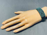 One Of The Best Early 1900's Vintage Native American Zuni Turquoise Sterling Silver Bracelet-Nativo Arts