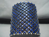 Best Native American Navajo Lapis Rare Huge Sterling Silver Bracelet-Nativo Arts