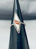 Superb Vintage Native American Zuni Inlay Pipestone Mother Of Pearl Sterling Silver Ring-Nativo Arts