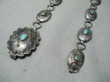 Amazing Vintage Native American Navajo Cerrillos Old Kingman Turquoise Silver Concho Belt-Nativo Arts