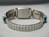 Rare Orville Tsinnie Vintage Native American Navajo Turquoise Sterling Silver Watch Bracelet Old-Nativo Arts