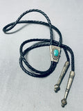 Childs Kid Vintage Native American Navajo Bab Turquoise Sterling Silver Bolo Tie-Nativo Arts