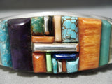 Detailed Zuni Turquoise Sterling Silver Bracelet Native American-Nativo Arts