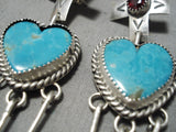 One Of The Most Detailed Vintage Native American Navajo Heart Cross Sterling Silver Earrings-Nativo Arts