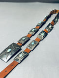 Very Rare Starbursting Vintage Native American Navajo Turquoise Sterling Silver Concho Belt-Nativo Arts