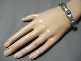 Wonderful Vintage Navajo Turquoise Sterling Silver Bracelet Native American Old-Nativo Arts