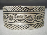 Amazing Vintage Navajo Sterling Silver Huge Bracelet Native American-Nativo Arts