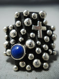 Amazing Navajo Lapis Sterling Silver Ring Native American Old-Nativo Arts