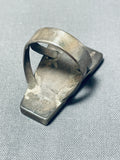 Fascinating Vintage Native American Zuni Signed Inlay Kingman Turquoise Sterling Silver Ring-Nativo Arts