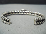 Tight Coil Vintage Native American Navajo Royston Turquoise Sterling Silver Bracelet-Nativo Arts