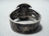 Marvelous Vintage Native American Navajo Kingman Turquoise Sterling Silver Ring Old-Nativo Arts