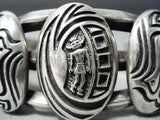 Intricate And Thick!! Vintage Hopi/ Native American Navajo Sterling Silver Bracelet Cuff-Nativo Arts