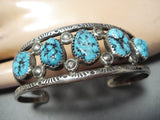 Superb Vintage Native American Navajo Turquoise Sterling Silver Bracelet-Nativo Arts