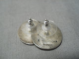 Tremendous Vintage Hopi Native American Sterling Silver Yowytewa Earrings-Nativo Arts