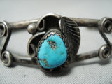 Marvelous Vintage Native American Navajo Old Kingman Turquoise Sterling Silver Bracelet Old-Nativo Arts