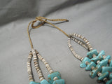One Of The Best Vintage Native American Navajo Turquoise Chunk Jacla Necklace- 360 Grams!-Nativo Arts