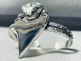 Desert Bloom Variscite Shark Tooth Vintage Sterling Silver Bracelet-Nativo Arts