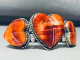 The Most Unique Vintage Native American Taos Shell Heart Sterling Silver Bracelet-Nativo Arts