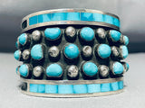 One Of The Best Vintage Native American Zuni Museum Quality Turquoise Sterling Silver Bracelet-Nativo Arts
