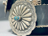 Rare Lone Mountain Turquoise Vintage Native American Navajo Sterling Silver Concho Belt-Nativo Arts