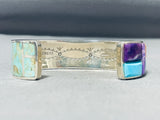 Dramatic Native American Navajo Turquoise Sterling Silver Bracelet-Nativo Arts