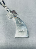 One Of The Most Unique Native American Navajo Signed Sterling Silver Inlay Kachina Necklace-Nativo Arts