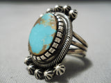 Important Vintage Native American Navajo Royston Turquoise Sterling Silver Ring-Nativo Arts