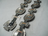 Huge 541 Gram Vintage Native American Navajo Turquoise Sterling Silver Concho Belt Old-Nativo Arts