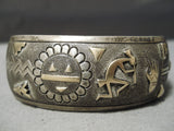 Important Vintage Native American Navajo 14k Gold Sterling Silver Sun Bracelet Old-Nativo Arts