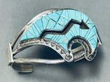 Signed Vintage Native American Navajo Turquoise Brownbear Sterling Silver Bracelet-Nativo Arts