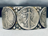 Huge Coins San Felipe Rare Sterling Silver Bracelet Cuff-Nativo Arts