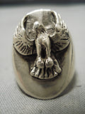 Incredible Navajo Native American Eagle Sterling Silver Native American Ring-Nativo Arts
