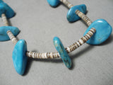 Amazing Vintage Navajo Bright Blue Turquoise Heishi Native American Necklace Old-Nativo Arts