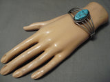 Incredible Vintage Zuni Native American Sterling Silver Turquoise Bracelet Old-Nativo Arts