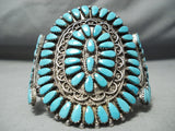Important Vintage Native American Zuni Milburn Dishta Turquoise Sterling Silver Bracelet-Nativo Arts