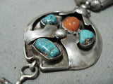 Marvelous Vintage Native American Navajo Turquoise Sterling Silver Necklace-Nativo Arts
