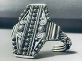 One Of The Most Unique Ever Vintage Native American Navajo Sterling Silver Swirl Bracelet-Nativo Arts