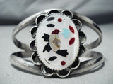 Peaceful Hummingbird Vintage Native American Navajo Turquoise Sterling Silver Bracelet-Nativo Arts