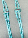 Native American One Of The Most Unique Vintage Santo Domingo Turquoise Sterling Silver Necklace-Nativo Arts