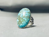 Awesome Vintage Native American Navajo Spiderweb Turquoise Sterling Silver Ring-Nativo Arts
