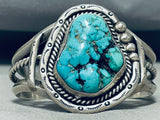 Heavy Chunky Turquoise Vintage Native American Navajo Sterling Silver Bracelet-Nativo Arts