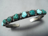 Marvelous Vintage Native American Zuni Cerrillos Turquoise Sterling Silver Bracelet Old-Nativo Arts