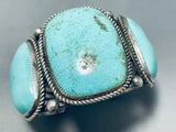 116 Grams Vintage Native American Navajo Chunky Turquoise Sterling Silver Bracelet-Nativo Arts