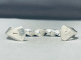 Heavy Thick Hand Heat Twisted Vintage Native American Navajo Sterling Silver Bracelet-Nativo Arts