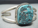 Spectacular Vintage Native American Navajo Old Kingman Turquoise Sterling Silver Bracelet-Nativo Arts