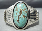 Incredible Vintage Native American Navajo #8 Turquoise Sterling Silver Bracelet Cuff-Nativo Arts