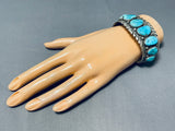 Incredible Vintage Native American Navajo 8 Kingman Turquoise Sterling Silver Bracelet-Nativo Arts