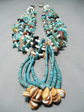 Native American One Of The Biggest Best Vintage Santo Domingo Turquoise Sterling Silver Necklace-Nativo Arts