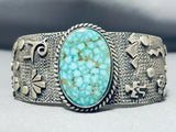 Important Smithsonian Vintage Native American Navajo Spiderwb Turquoise Sterling Silver Bracelet-Nativo Arts