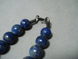 Breathtaking Navajo Lapis Sterling Silver Necklace Native American-Nativo Arts